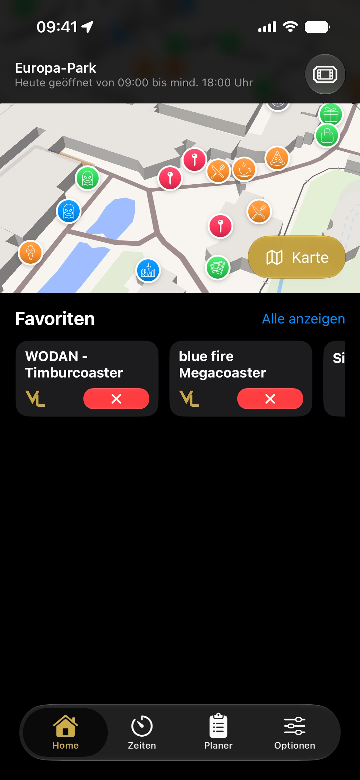 EuroGuide HomeScreen
